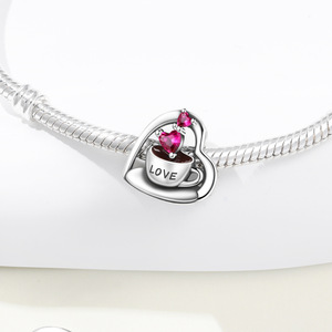 Heart-shaped coffee <b>beaded</b> DIY <b>bracelet</b>, versatile and easy to match, for women - Product Image 2