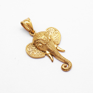 จี้รูปหัวช้างสไตล์ฮิปฮอป ชุบทอง 18k วัสดุสแตนเลส 316L สร้อยคอแฟชั่นสำห<span class=keywords><strong>ร</strong></span>ับผู้ชาย ขายส่ง - Product Image 5