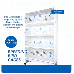 Jaula Metálica Plegable Grande para Cría de Aves, Jaula de Múltiples Niveles para Canarios con Bandeja - Product Image 1