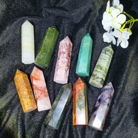 Vente en gros de points de cristal naturels polis mélangés, multi-matériaux, pour la décoration de la maison et les cadeaux