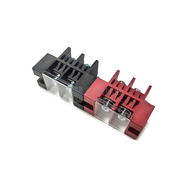 2 Ways Black and White Panel Through Terminal Block 2 Pin 180A 200A Barrier EV High Voltage DC Power Connector
