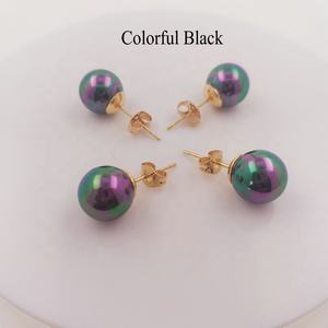 Boucles d'oreilles en acier inoxydable JX66 avec perle, plus de 15 couleurs disponibles, perle de coquille de haute qualité pour fille, femme, fille, bijoux - Product Image 6