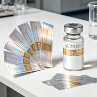 Personnaliser divers autocollants holographiques, étiquettes en vinyle imperméables pour flacons en verre de 3 ml, 5 ml, 10 ml