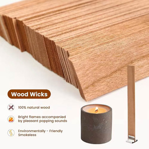 Wholesale Luxury Private Label <strong>Eco</strong>-<strong>Friendly</strong> Mini Wooden Candle <strong>Wicks</strong> High Quality 100 Pcs Thick <strong>Wicks</strong> for Candle Making - Product Image 3