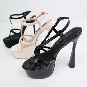 Fiesta hebilla grande coreano cuadrado blanco mulas Gadis moda piel plástico grande maduro Slingback Horsebit plataforma sandalias tamaño 33 - Product Image 2