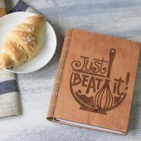 8,5x11 4x6 tarjeta cuero madera personalizado familia libro de cocina en blanco libro de cocina 3 anillos Carpeta de recetas con fundas de plástico