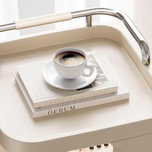 寝室用ファッションデザイン2層プラスチック収納ラック多機能雑貨収納キャビネット大容量移動式キャビネット棚 - Product Image 4