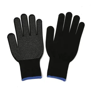 13 Gauge Gripper Nylon Polyester with White Mini PVC Palm Dotted Protective Hand Garden Fishing Gloves for Work