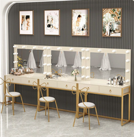 Table de maquillage moderne de qualité professionnelle avec miroir éclairé durable pour les boutiques de robes de mariée, les salons de beauté, les appartements