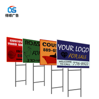 Usine personnalisée sublimation blanc flèche grand 18x24 yard signes avec des enjeux pour les affaires cour pelouse signes panneau d'affichage extérieur