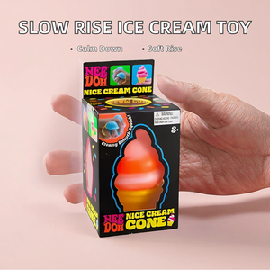 Jouet anti-stress souple à remontée lente, 3 modèles, Needo, torche réaliste, crème glacée, jouet à presser pour les bébés de 0 à 24 mois, unisexe - Product Image 2