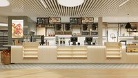 Conception d'intérieur personnalisée de luxe pour café et boulangerie |   Solution complète de comptoirs et présentoirs sur mesure pour magasins : Conception personnalisée tout-en-un
