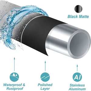 HB kavisli duş perdesi çubuk 43-72 inç ayarlanabilir, alüminyum duş çubuğu paslanmaz, kavisli duş çubuğu s banyo için