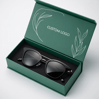Boîtes cadeaux rigides pour lunettes de soleil magnétiques recyclables, boîtes d'emballage pour lunettes en carton rigide personnalisées avec logo