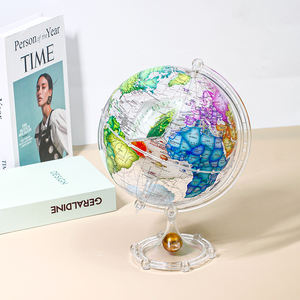 Wellfun8インチ地球世界地図黒赤道国英語ノベルティギフトグローブ地球グローブ装飾グローブ - Product Image 4