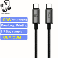 Cable de Carga Rápida USB-C a Tipo-C de 100W 5A, con Cubierta de Nailon Trenzado, Conductor de Cobre Puro, para Uso con Cámaras IOS, de 1m a 3m
