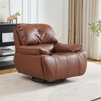 Fauteuil inclinable moderne de luxe haut de gamme en cuir véritable, pivotant et réglable, pour la maison