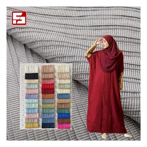 Hot Selling Textile Ocean Crepe TR Fabric Spandex Lady Abaya Muslim Women Dress Crinkle Fabric For Summer Clothing