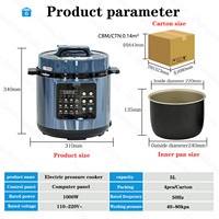 Casserole électrique à pression 5L 6L en acier inoxydable, intelligente et numérique, avec système de cuve intérieure