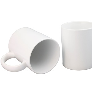 Tasses imprimées en céramique de Sublimation revêtue 11oz blanc minimaliste tasses à café personnalisées en porcelaine Logo personnalisé tasses à café en porcelaine - Product Image 1