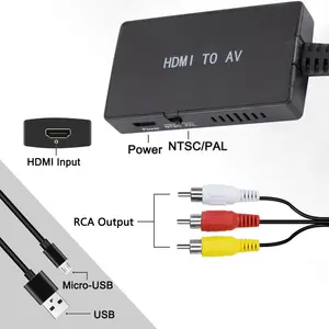 HDMI-совместимый с RCA конвертер HDMI-совместимый с AV-адаптером для TV Mi Box Android TV Box DVD поддерживает PAL/NTSC