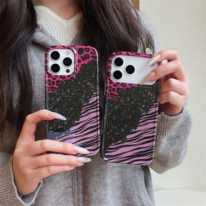 เคสโทรศัพท์มือถือลายเสือดาวแวววาวเคลือบทองสำหรับ iPhone 17 16 15 14 PRO MAX ลายม้าลายเคสด้านหลังพีซีสีรุ้งไล่ระดับสี - Product Image 2