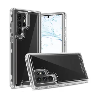 Honatop Crystal 360 funda protectora completa híbrida 3 en 1 funda de teléfono transparente a prueba de golpes para Samsung S22 S23 S24 Ultra