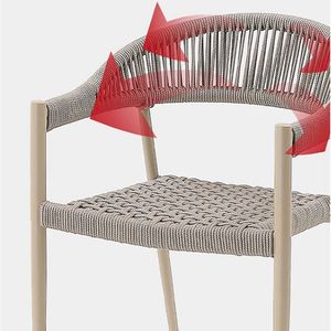 China Furniture Supplier Luxury Aluminum Rope Garden Restaurant 6 Seaters <b>Outdoor</b> Dining <b>Table</b> and Chair with Cushions - Product Image 5