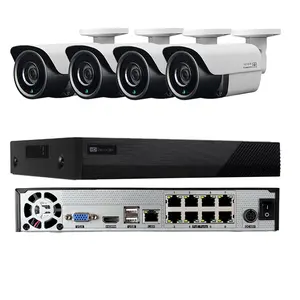 Hot Selling 8+4 5MP 4 Channel IP POE Camera NVR Kit Plug and Play 4CH Security System APP Guard Viewer