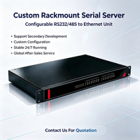 Serveur de périphériques série 1U 19 pouces pour montage en rack, 8 ports, RS232/485, isolation galvanique 2,5 kV, TCP/UDP et COM virtuel, 12-48 V CC