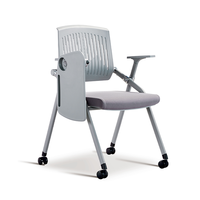 Chaises empilables en plastique pour usine, université, école, mobilier pliant, chaise de bureau pour salle de formation avec roulettes