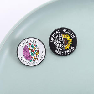 Pin <span class=keywords><strong>de</strong></span> solapa esmaltado al por mayor con diseño <span class=keywords><strong>de</strong></span> cerebro para la salud mental, para campañas <span class=keywords><strong>de</strong></span> concienciación, decoración <span class=keywords><strong>de</strong></span> oficina, graduación para estudiantes <span class=keywords><strong>de</strong></span> psicología - Product Image 2