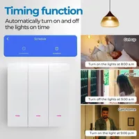Interruptor de Luz Inteligente Tuya con Wi-Fi, Control por Aplicación, Control con Botón, Compatible con Cable Neutro/Sin Cable Neutro, Compatible con Alexa y Google Home