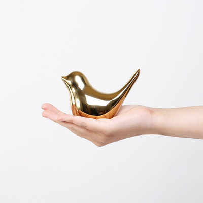Nordic creative golden ceramic bird furnishing piece of modern simple living room home decor accessories