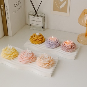 Bougie parfumée décorative faite à la main en forme de fleur bougie parfumée à la cire de soja bougie parfumée pour la célébration de <span class=keywords><strong>mariage</strong></span> - Product Image 2