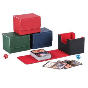 Boîte de rangement pour cartes de jeu en cuir PU personnalisée avec logo, de haute qualité, avec rabat, pour collection de cartes de visite, TCG YUGIOH Deck Box - Product Image 1
