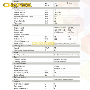 Rouleau Vibratoire CHANES RR1600 Neuf avec Moteur Diesel Kubota, Système Entièrement Hydraulique, Moteur à Vibrations 65Hz, Pompe pour Usage Agricole - Product Image 6