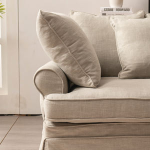 Французский стиль Hamptons мебель льняная ткань утиное перо удобный секционный диван комплект - Product Image 6