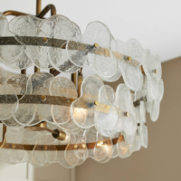 Lustre de plafond en verre transparent à 4 lumières de 35 pouces
