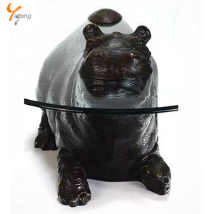 거실 매력적인 금속 조각 발레 댄서 브론즈 여성 조각 커피 테이블 - Product Image 5