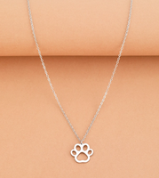 Collier En Acier Inoxydable Chien Patte Collier Personnalisation Chien Patte Charme Pet Memorial Collier PVD Plaqué Or Bijoux