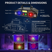 YSH 3 en 1 Effets Mixtes Lumière de Scène DJ Activée par le Son RGBW LED Laser Stroboscope Contrôle DMX pour Boîte de Danse Bar KTV Mariage