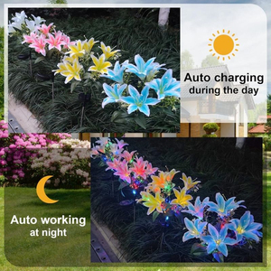 Wholesale <b>LED</b> Artificial Flower Garden <b>Lights</b> Outdoor Decorative,Solar Powered Waterproof for Yard Pathway Lawn Garden Decor - Product Image 3