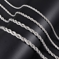 Collier en chaîne torsadée en or vermeil plaqué or 14k 18k en acier inoxydable de 2 mm 3 mm 4 mm 5 mm sur mesure en gros