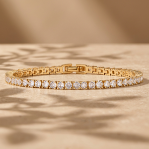 Bracelet en or 18 carats, forme de bande, couleur or 18 carats, bijoux fins à la mode, diamant naturel cultivé en laboratoire - Product Image 1