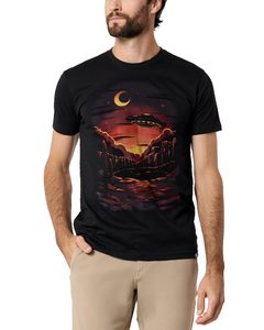 T-shirts à manches courtes en coton 100% écologique pour hommes, imprimé cosmique, espace trippant, transfert par sublimation, tissu tricoté - Product Image 3