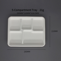 SINCERE 5 plateaux de cuisson pour manger, en fibre de canne à sucre, biodégradables, vaisselle jetable, écologiques