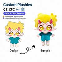 Nouvelle poupée en peluche personnalisable K-Anime, 20 cm, fille assise à queue de cheval violette, jouet en peluche brodé doux anti-stress
