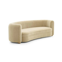 Canapé d'angle moderne en velours luxueux et confortable, canapé en forme de I incurvé pour salon, canapés confortables en demi-cercle à coins arrondis