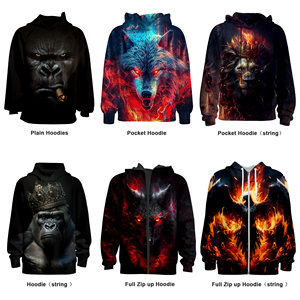 Sudaderas personalizadas con estampado digital en 3D para todas las estaciones, 100% algodón y poliéster, de gran tamaño Sudadera con capucha, logotipo bordado en 3D, temporada de invierno personalizada - Product Image 3